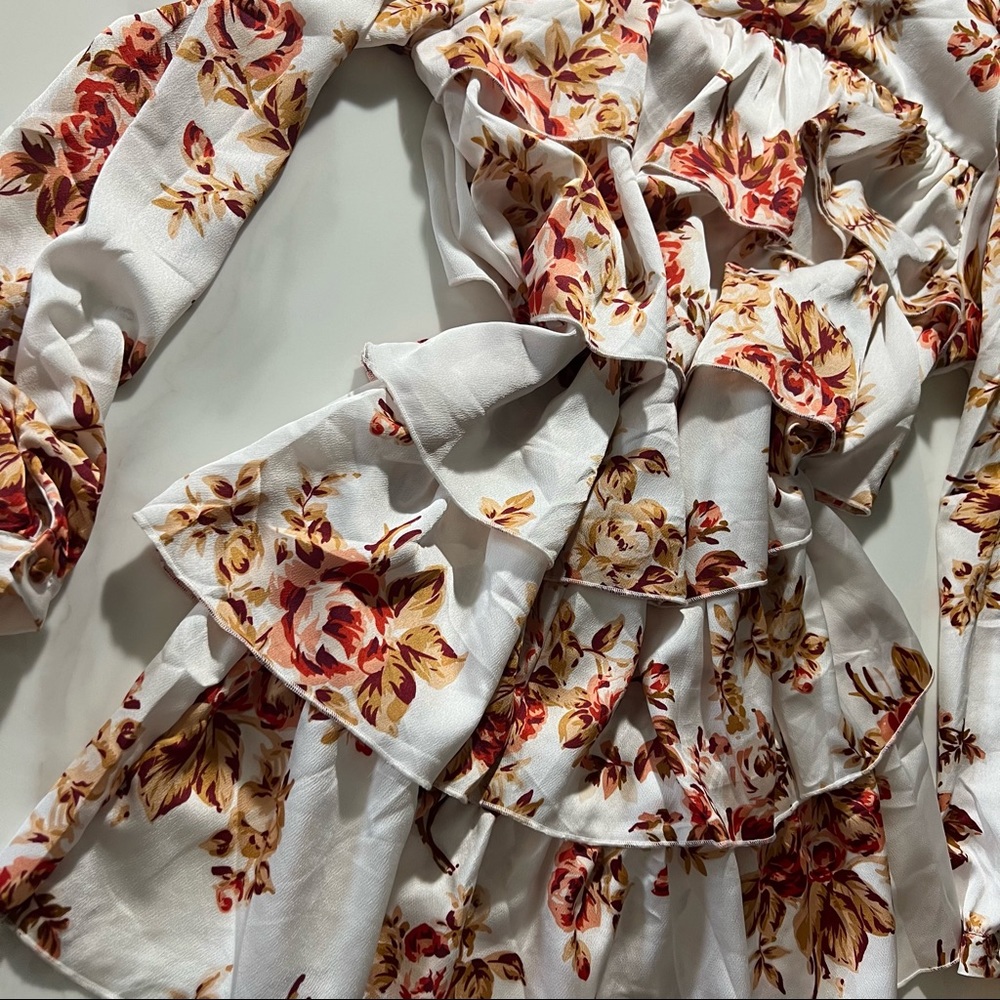 Ruffle print layered dress